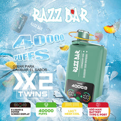 RAZZ BAR 40000 - STRAWBERRY KIWI & BLUEBERRY SOUR RASPBERRY